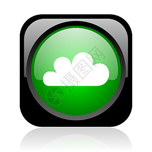 黑色和绿色平方网络光亮的图标互联网温度多云风暴商业天气气象菜单横幅钥匙图片