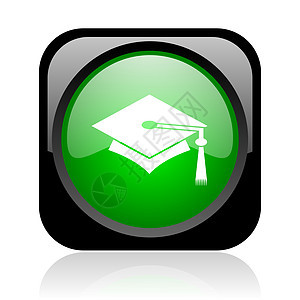 黑色和绿色平方网络灰色图标考试商业教授横幅长袍知识学院钥匙帽子中学图片