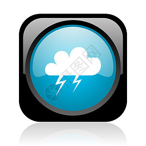 黑白和蓝方网络光亮的图标按钮晴雨表互联网商业天气横幅温度蓝色风暴预报图片