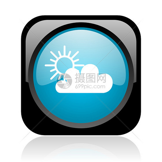 黑白和蓝方网络光亮的图标多云互联网天气按钮风暴菜单温度气象蓝色钥匙图片