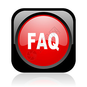 faq 黑色和红色方形网格闪光图标图片