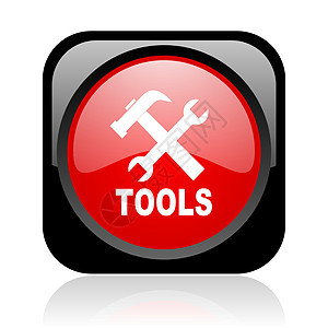 工具黑和红色正方网站灰色图标服务按钮网络机械锤子商业作坊工作仪表技术图片