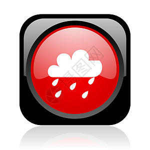 天气预报黑红方和黑色预报网路光亮的图标网络温度互联网气象红色多云按钮钥匙风暴网站图片