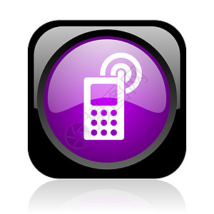 手机黑色和紫黑广场网络光亮图标图片