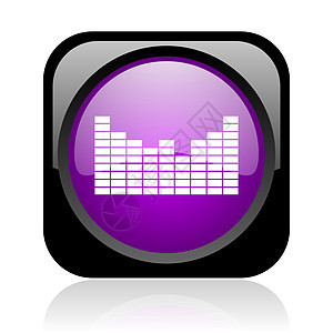 黑色和紫色方形网络闪光图标溪流音乐播放器横幅互联网乐队乐器网站声学旋律歌曲图片