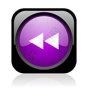 滚动黑色和紫色方形网络光亮图标按钮控制音乐播放器菜单音乐倒带视频歌曲喷射钥匙图片