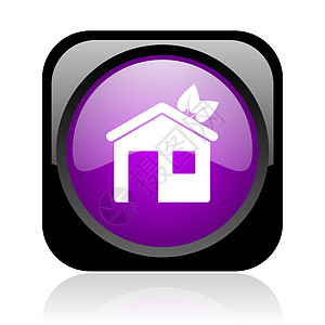 黑色和紫色平方网络光亮图标叶子公寓旅馆建筑汽车房子网站钥匙家园互联网图片