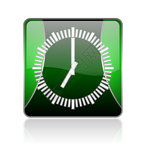 黑白和绿色平方网络灰色图标按钮手表历史倒数计时器白色时间网站塞子正方形图片
