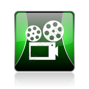 黑绿平方网站闪亮的电影图标屏幕手表投影网络艺术摄像机按钮相机夹子钥匙图片
