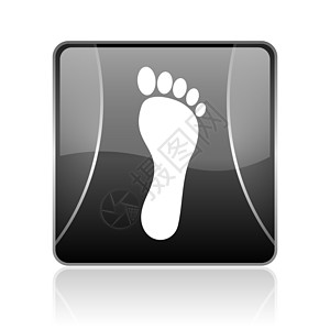 黑色平方黑白网络闪光图标修脚脚印赤脚打印海滩正方形标识姿势钥匙解剖学图片