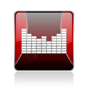 声音红色方形 Web 闪亮的图标按钮歌曲音乐播放器网站旋律艺术溪流黑色网络音乐图片