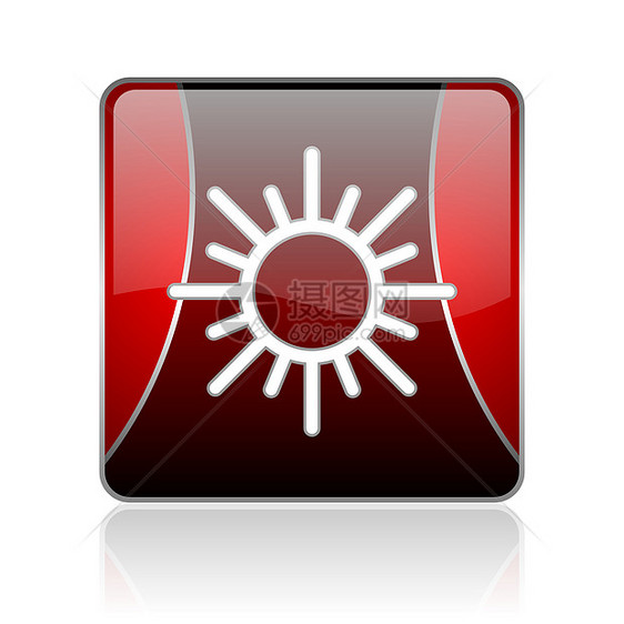 太阳红方红色 Web 光亮的图标预报温度气氛标识天气商业正方形白色黑色气象图片