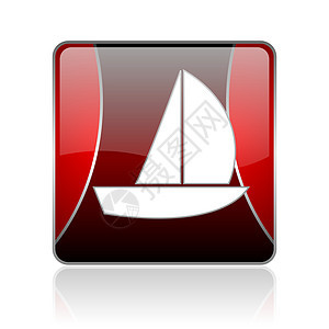 红色游艇红广场网站闪光图标旅行海洋竞赛冒险正方形旅游赛车网络奢华海滩图片