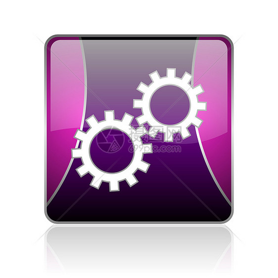 紫色平方网络光亮图标作坊工作仪表网站标识乐器引擎齿轮工程技术图片
