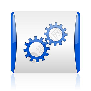 蓝方网格闪光图标互联网维修钥匙工作工具引擎标识正方形齿轮技术图片