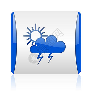 蓝色平方网络光亮的图标晴雨表预测多云天气按钮商业互联网预报风暴温度图片