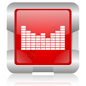 声音红色方形 Web 闪亮的图标歌曲乐器音乐播放器旋律按钮钥匙声学溪流玩家音乐图片
