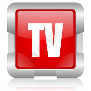 tv 红色正方形网络闪光图标钥匙电视视频金属电影展示日程手表屏幕按钮图片