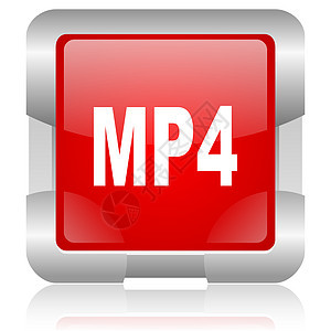 mp4 红方网络闪光图标下载红色导航视频溪流按钮互联网格式金属艺术图片