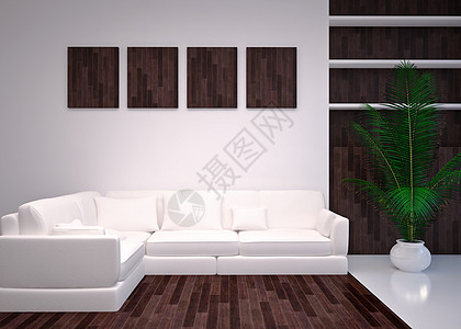 现代室内客厅 休息室棕色公园反射家具水平阴影石膏奢华射线沙发图片