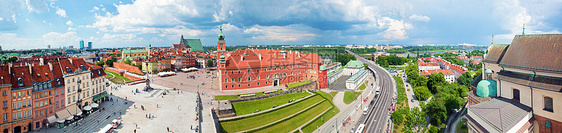 波兰华沙老城镇的全景纪念碑抛光皇家旅行城市吸引力文化首都遗产天空图片