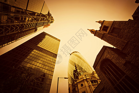 商业建筑 英国伦敦的摩天大楼 金色图片