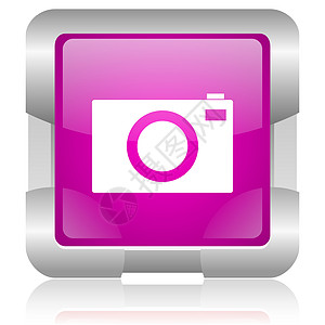 粉红色平方网络闪光图标网站旅行镜片假期画廊互联网象形摄影画报按钮图片