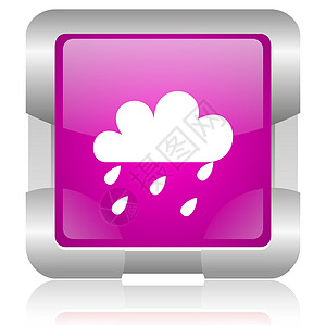 粉红色平方网络光亮的图标晴雨表金属钥匙预测互联网商业温度气氛按钮风暴图片