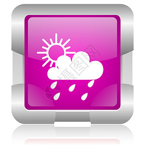 粉红色平方网络光亮的图标多云正方形粉色按钮预测温度风暴钥匙商业天气图片