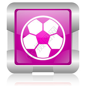 粉红色足球平方网络闪光图标图片