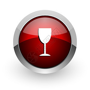 玻璃红色圆红圆网络闪光图标商业按钮金属圆圈酒精互联网藤蔓餐厅店铺网站图片