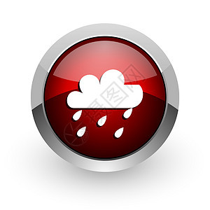 天气预报红圆网络光亮的图标多云互联网气氛气象按钮温度商业预测风暴金属图片