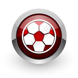 足球红圆网络光亮的图标图片