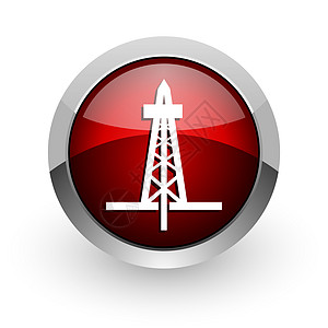 红圆网络光亮图标活力燃料机械网络平台勘探石油圆圈金属商业图片