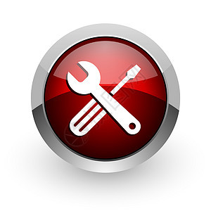 工具 红圆网络闪光图标互联网技术维修网站作坊服务红色按钮锤子钥匙图片