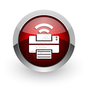 打印红色圆红圆web glossy 图标打印机按钮传真互联网圆圈办公室电气网络工具钥匙图片