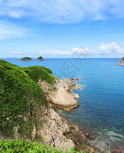 岛屿和海洋晴天天空海浪冲浪波纹墙纸热带蓝色绿色季节图片