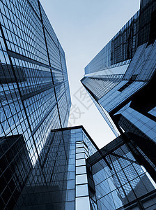 办公大楼窗户摩天大楼蓝色视角金融总部建筑天空天际办公室图片