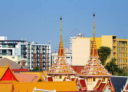 曼谷泰国寺庙蓝色国家天空历史社会文化天际城市地标宗教图片