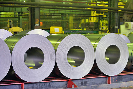 卷纸筒钢板卷工厂炼铁制造业植物合金工业床单仓库灰色金属背景