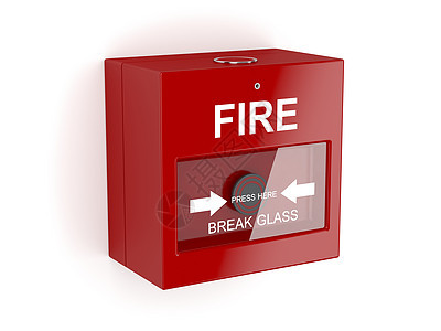 红色火警警报玻璃救援冒险盒子消防队员情况安全按钮危险图片