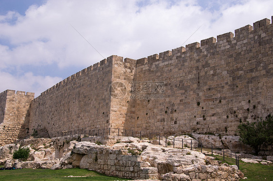 旧耶路撒冷的隔离墙废墟石头旅行建筑学建筑物城市水平寺庙岩石宗教图片