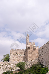 达维德的耶路撒冷铁塔符号寺庙石头历史岩石建筑学水平古董建筑物框架考古学图片