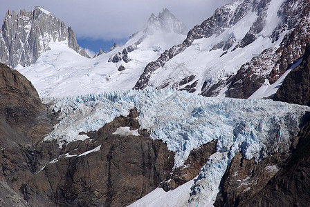 巴塔哥尼亚的冰川登山荒野顶峰岩石风景地质学图片