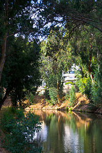 夏季公园 Yarkon 视图蓝色国家背景图片