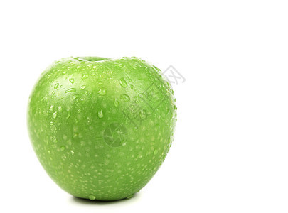 湿熟的绿苹果 白孤立图片