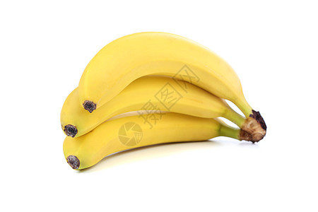 一群被孤立在白种背景上的香蕉饮食小吃皮肤白色宏观食物热带剪裁黄色小路图片