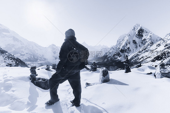 登山 喜马拉雅山峰的阿尔卑斯山图片