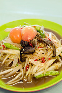 茶食蔬菜辣椒美食香料绿色盘子沙拉木瓜食物螃蟹图片