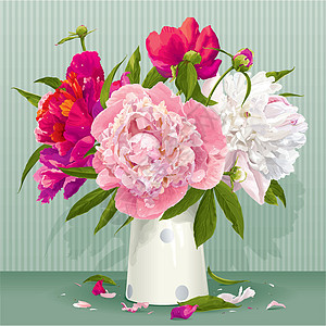 粉色 红色和白色的花束图片